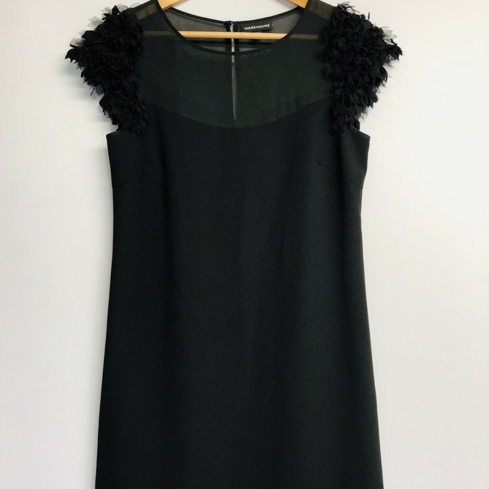 Warehouse Tunic Shift Black Dress Mini